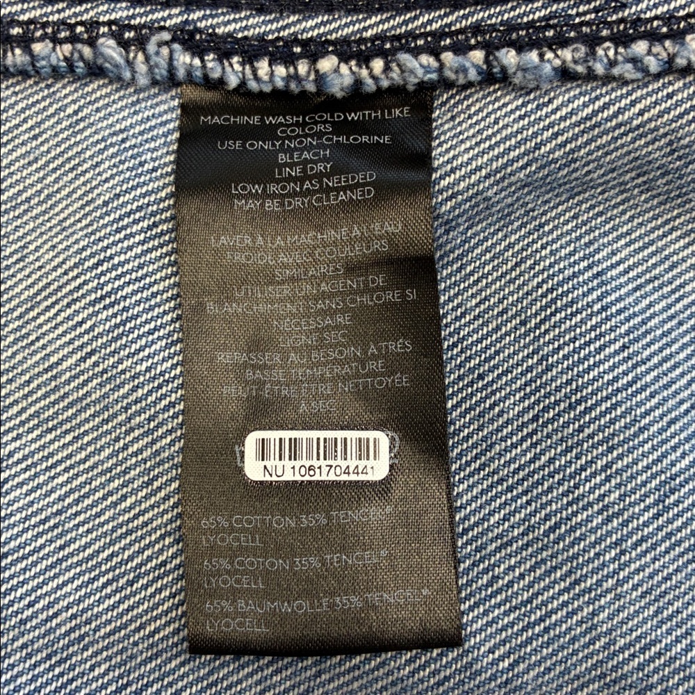 Pilcro Barrel Denim Maxi Skirt Rear Slit Pockets Jean Midi Anthropologie 26W - Picture 10 of 10